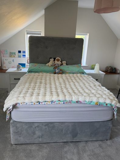 Fabric Grey Base & Headboard