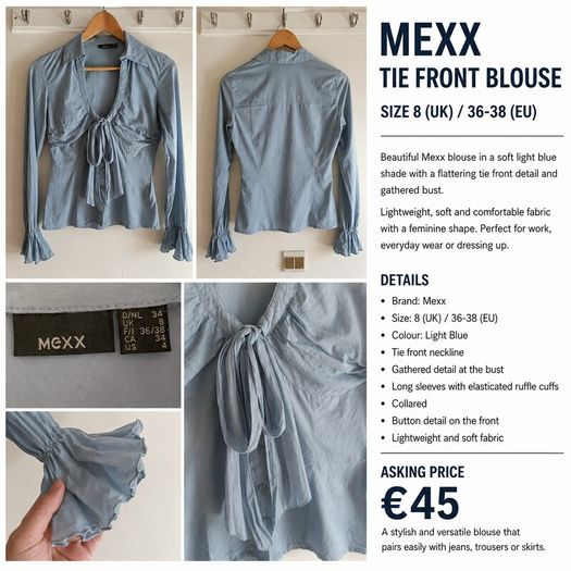 MEXX Blue Tie-Front Blouse