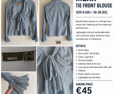 MEXX Blue Tie-Front Blouse