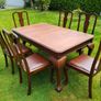 Mid century Solid Mahogany Dining Table and Chairs. Image 3
