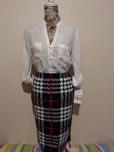 Zara White Linen Top, New With Tags