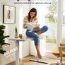 Electric Standing Desk 140 x 80 cm, Height Adjustable Desk, Sit Stand Table with Easy-Glide Drawer & 4 Memory Smart Pannal, T-Leg Design for Stability, Splice Board, White Frame & Surface Image 5