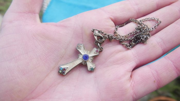 CROSS CRUCIFIX pendant charm 18"  necklace gift