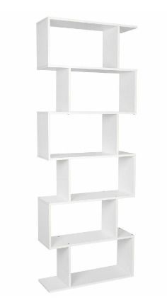 BRAND NEW 6 Tier Wooden Bookshelf S Shape Shelving Unit
