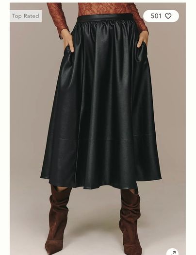 Anthropologie Jacie Faux Leather Skirt - Size L Petite