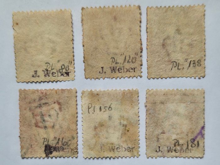 Great Britain Queen Victoria Penny Red Selection. 6 Used Plated Singles. Plates 80, 120, 138, 146, 156, 181. P1F2