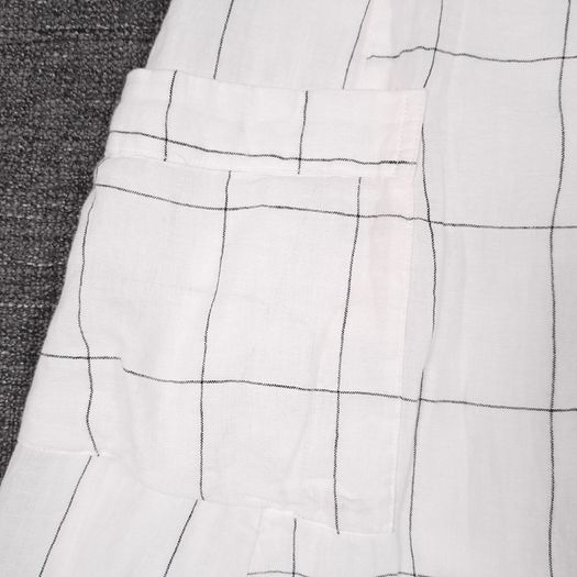 Mango White Black Grid Pattern Cold Shoulder Midi Dress Size XS