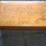 Antique Cedar Wood Box featuring a Swan Design on the Lid., Postage Available Image 2
