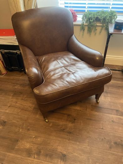 Howard style leather armchair
