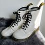 Dr Martens / Docs White Patent Leather Boots 1460 Image 4