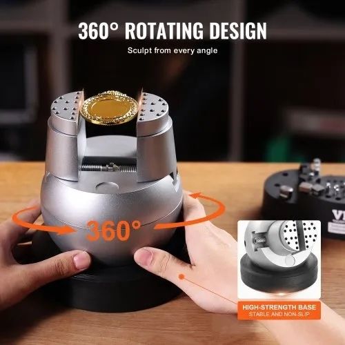 Ball Vise, 5" Engraving Setting Tool, 360 Rotation Engraving Block Vise, 35 PCS Attachment Jewelry Engraving Block Tools