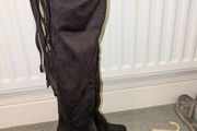Over the Knee Heeled Boots with LaceUp Detail. Size 37