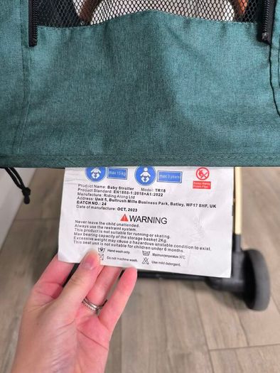 Lejoux travel stroller green and gold