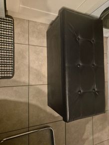 blanket box black leatherette