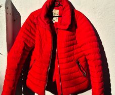 Tokyo Laundry Red Waterproof Puffer Jacket - Gold Zips - UK 12