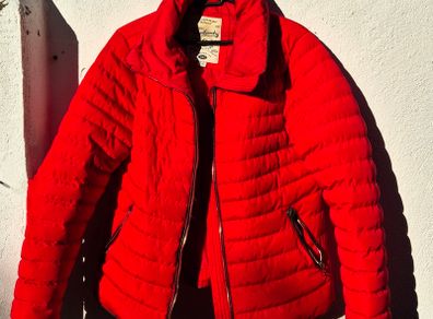 Tokyo Laundry Red Waterproof Puffer Jacket - Gold Zips - UK 12