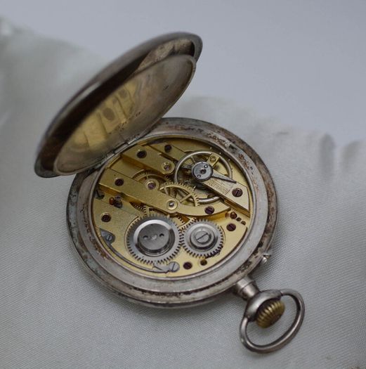 Vintage Bordeaux  Gents Mechanical  Silver Pocket Watch