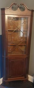 Mahogany corner display cabinet