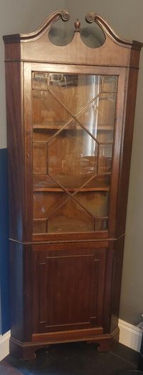 Mahogany corner display cabinet