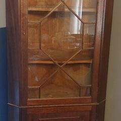Mahogany corner display cabinet