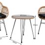 _3-Piece. Balcony Set Side Table 2 Lounge Chairs Indoor Outdoor Weatherproof Natural Poly Rattan Look Garden Balcony Set Image 5