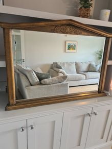 Elegant Gold Overmantle Mirror  Large Statement Piece