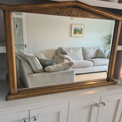 Elegant Gold Overmantle Mirror  Large Statement Piece