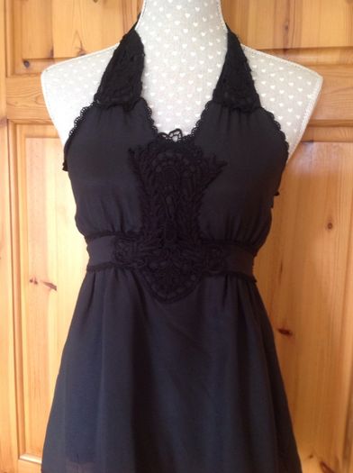 BNWT Vila Black Halter Neck Top Size M