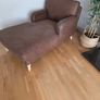 Luxurious: Modern Soft Brown Leather Chaise Longue Image 2