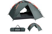 Cflity Camping Tent, 3 Man Instant Pop Up Tent Waterproof Three Layer Automatic Dome Tent, Large Lightweight 4 Seasons Tent