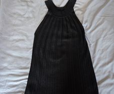 Black sparkly pleated top, size 8