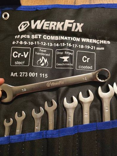 Combination Spanner Set 15-Piece 6-21 mm