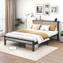 King Size Bed Frame with Storage Wooden Headboard Image 7