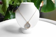 Women's  Silver Necklace Emozioni Rose Gold Reversible Coin Keeper with coin