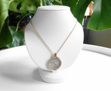 Women's  Silver Necklace Emozioni Rose Gold Reversible Coin Keeper with coin
