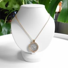 Women's  Silver Necklace Emozioni Rose Gold Reversible Coin Keeper with coin