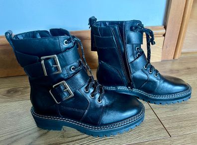 New M&S black leather boots