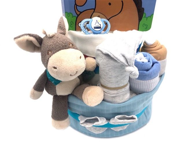 Nappy Cake Donkey 2 Tier Blue(Baby Shover)