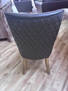 Millie Dining Chair Faux Leather x 8 in Grey