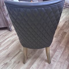 Millie Dining Chair Faux Leather x 8 in Grey