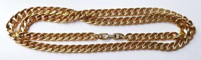 Vintage heavy Napier Gold-Plated Curb Chain Necklace length 30,4"