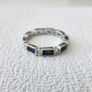 Art Deco Style Sapphire Stone Silver Ring Image 3