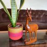 Tall Wooden Teak Gazelle Figurine Antelope Art Carving Image 10