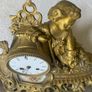 Antique French Gilt & Porcelain Mantel Clock. Image 3