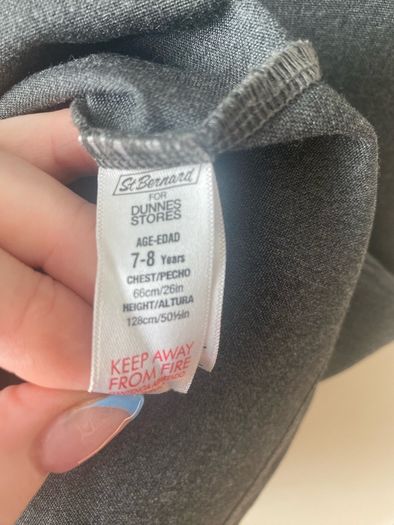 Dunnes grey pinafore (as new) age 7-8