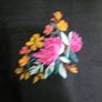 Black embroidered scarf with flower Image 2