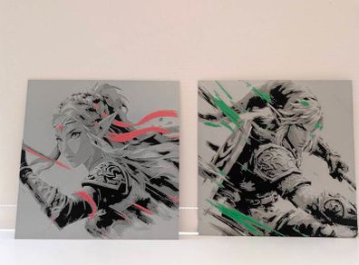The Legend of Zelda: Link & Zelda 3D Printed Wall Art / Plaques