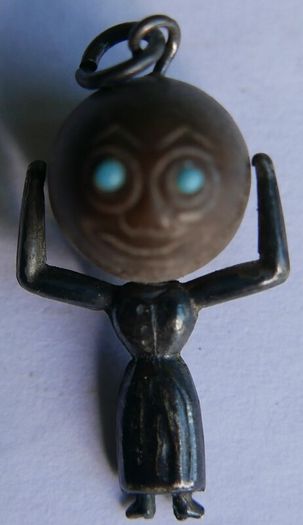 Antique 1918 WW1 Sterling Silver Fumsup Fums Up Touch Wood Wud Good Luck Lucky Charm Fob