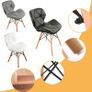 _A set of 4 Medieval Dining Chairs Set, High-Quality PU Chairs with Metal Feet for Kitchen Dining Room (White/Grey/Black/Brown) Image 5