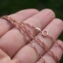 Sterling Silver 925 Italian Pink Rose Gold  Rope Chain 18,3" Image 4